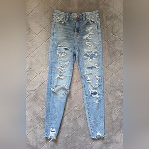 American Eagle Outfitters Light Blue Curvy Hi-Rise Jeggings